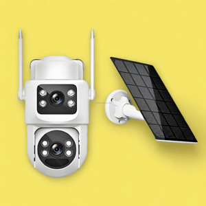 6MP Outdoor Ranch Farm Überwachungs kamera Solar betriebene Weitwinkel-Nachtsicht Eingebautes Mikrofon Micro SD Card <span class=keywords><strong>Network</strong></span> Cloud