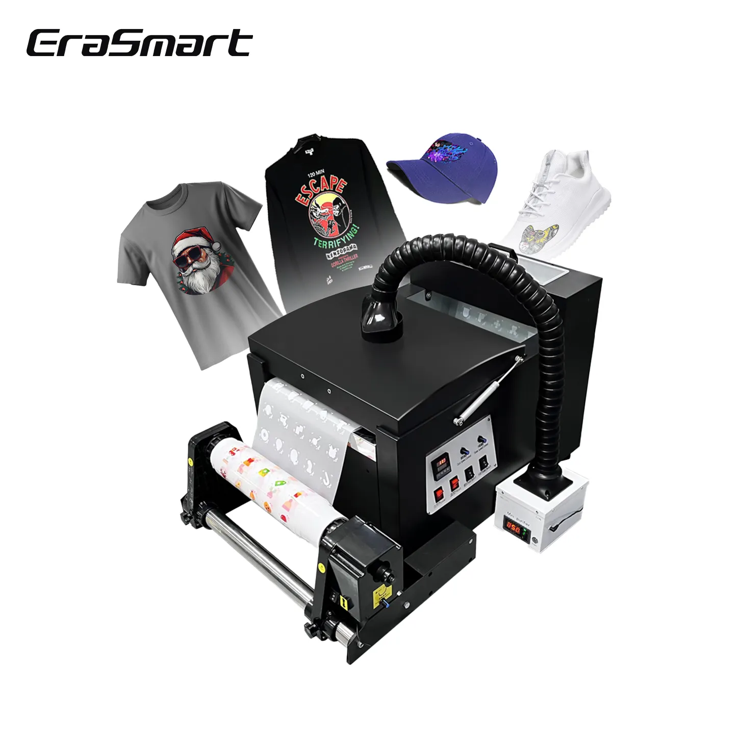 EraSmart Impressora de transferência de calor 1390 L1800 Dx5 personalizada para camisetas Impressora Dtf A3 com máquina agitadora de pó