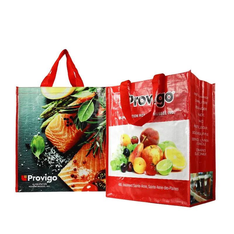 Nuovo Designer alla moda Logo personalizzato stampato laminato PP tessuto Shopping Bag elegante e riutilizzabile per la promozione del Packaging