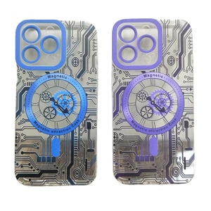 Manyetik telefon iphone için kılıf 14 vaka mekanik saat desen telefon kapak iphone 11 12 13 pro max - Product Image 1