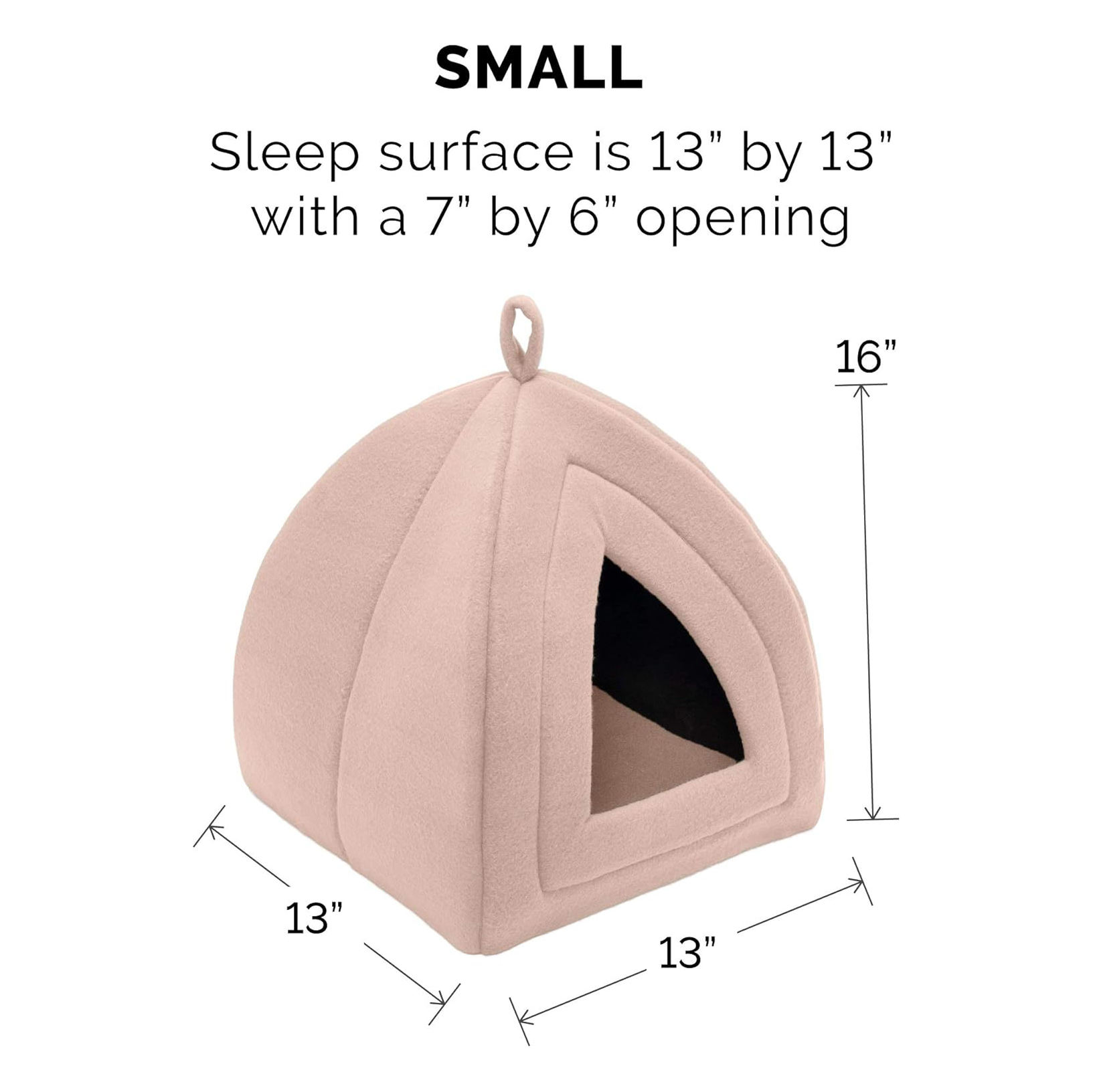 Caverne de lit de chat rose de coton pour les chats d'intérieur et les petits animaux familiers