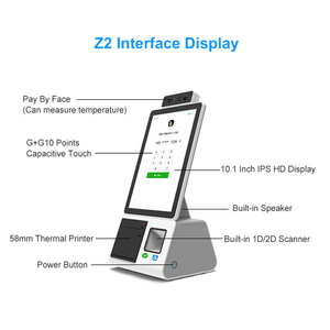 Best 10.1&quot; Android Touch Screen Desktop POS Terminal with 2D bar Code Scanner 58mm Thermal Printer and Facial Payment