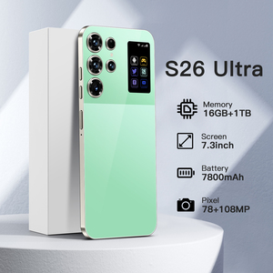 מקורי s26 אולטרה 7.3 אינץ 16 ג 'יגה + 1tb 5g טלפון נייד 72 + 108Mp HD כרטיס כפול 5 גרם אנדרואיד 14.0 טלפון נייד נעול