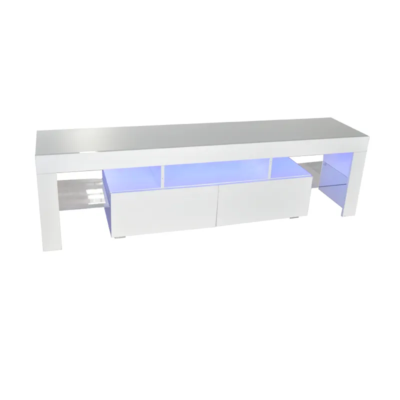 living room furniture high glossy white led tv stand with led lighting