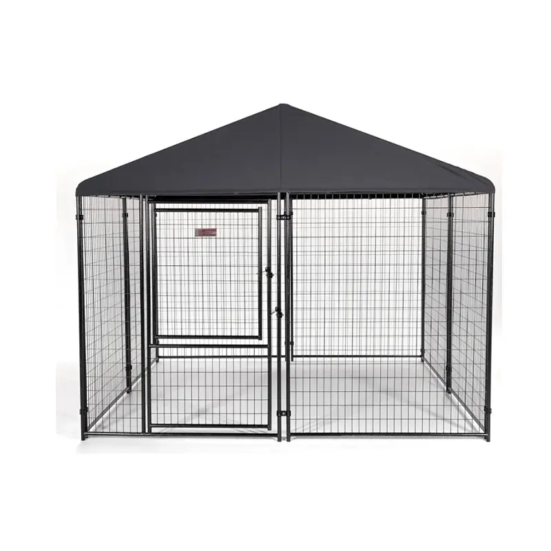 Customized Design 10*10ft Pet House Cages / Iron Art Husky Temporary Playpen / Large Cat Outdoor Kennel With Double Doors