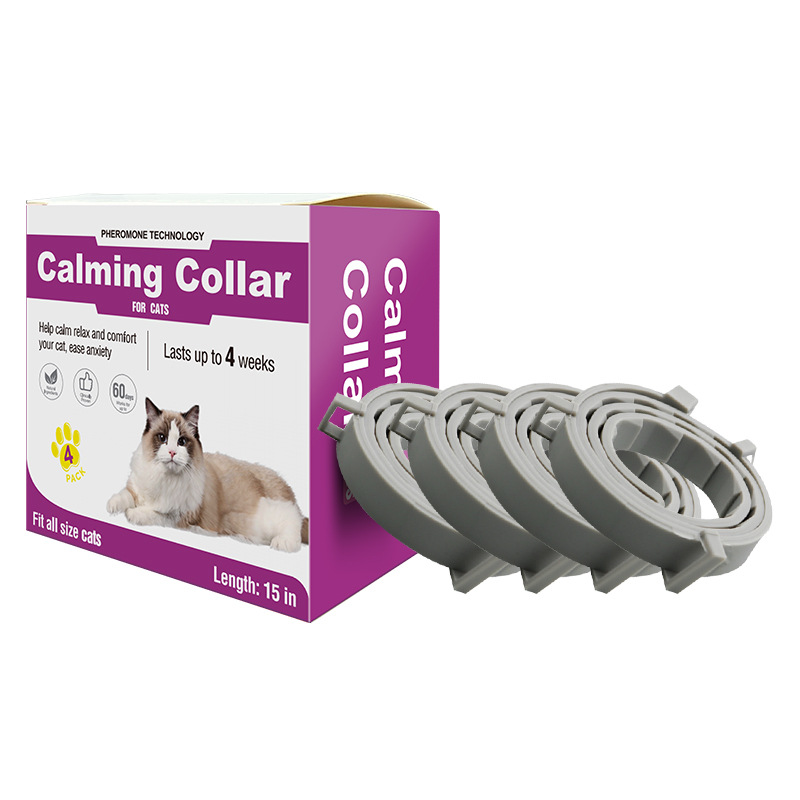 Grey Calming Collars (4-pack, 38cm) for Cats