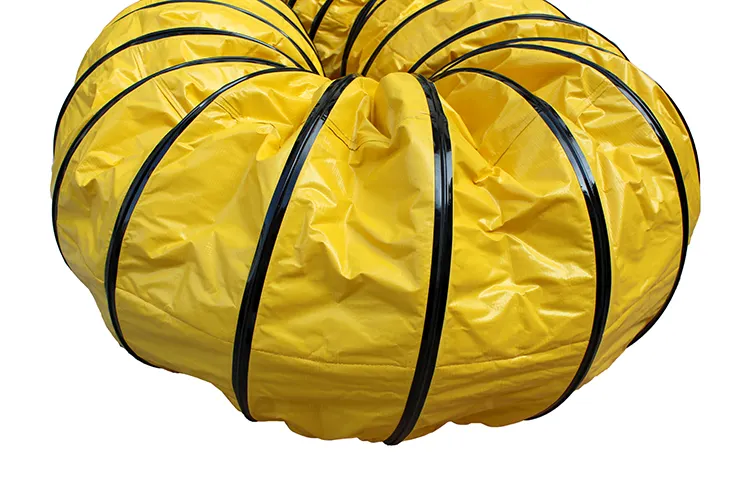 Yellow Flexible Fan Ventilation Air Duct Heavy Tuty UV Resistant Agility Dog Tunnel Pvc Air Duct