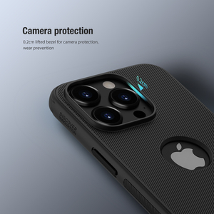 Nillkinスーパーフロストシールドプロケースカスタムロゴカットアウト保護マットブラック電話ケースiPhone15 16 ProPCワイヤレス用 - Product Image 6