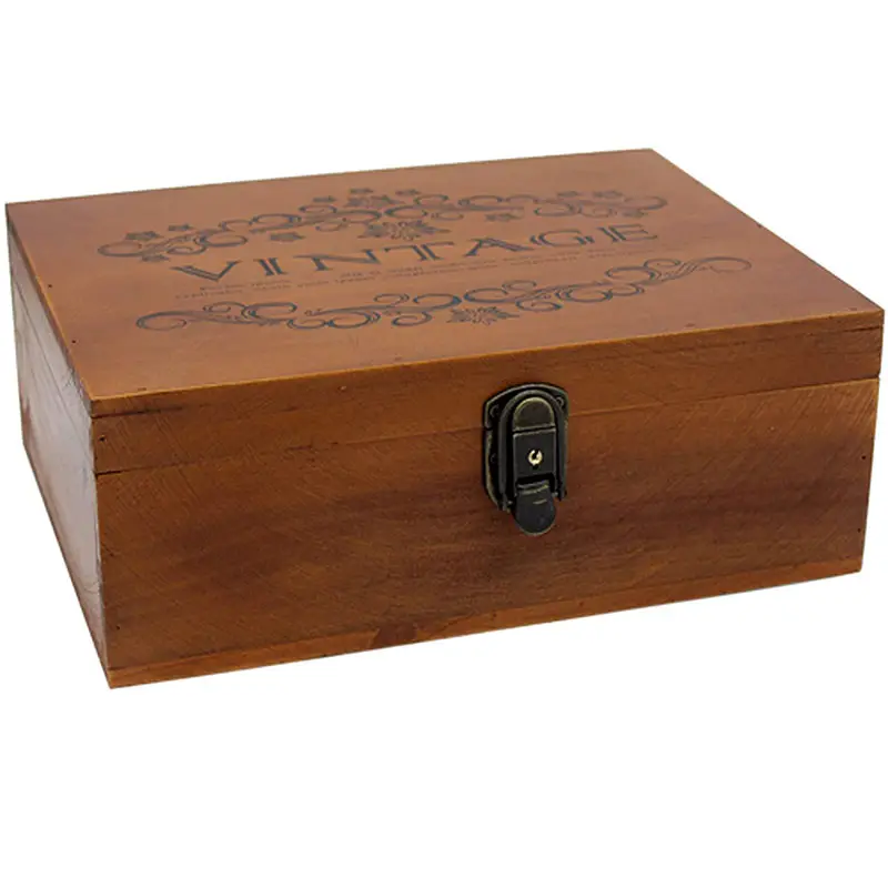 يتوهم خشبية الطبيعي اليدوية التبغ خبأ مربع مع قفل الكافور الخشب صندوق تخزين ودية