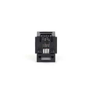 Kulaklar ile 180 derece plug-in kurulu RJ11/RJ12 telefon Jack konnektörü 4P4C dişi soket - Product Image 2