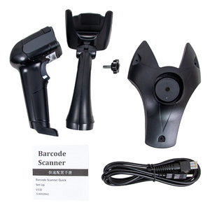 Escáner de código de barras portátil USB Lector de código de barras 1D con cable USB Soporte Pantalla Códigos de barras Lectura automática con soporte - Product Image 2