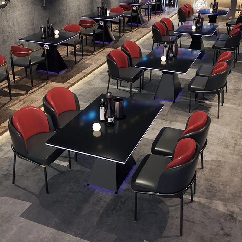 ชุดโต๊ะและเก้าอี้สำหรับโซฟาเบาะหนัง PU สำหรับร้านอาหารร้านกาแฟที่นั่งแบบสั่งทำ