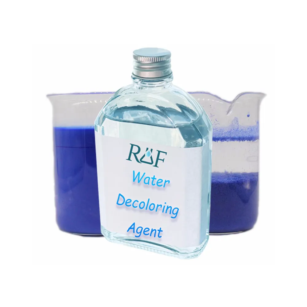 Agente decolorante para tratamiento de aguas residuales, dicyanidiimide, formaldehído, policondensación, aguas residuales