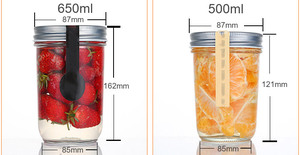 カスタムマグミニ小型ガラスメイソンジャー75ml 80ml 100ml 200ml 250ml 300ml 400ml 500ml 4 oz 8 oz 12 oz 16 oz - Product Image 2