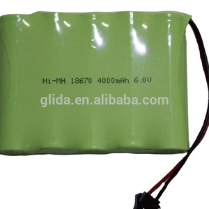 NiMhバッテリー4000mah 6.0v 18670工場価格ni-mh 1.2V 2.4V 3.6V 4.8V 6.0V 7.2v 8.4V 9.6VサイズAAA AA A SC C D - Product Image 1