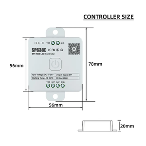 SP638E SPI RGB ตัวควบคุม LED DC 5-24V 600พิกเซลสีฝันแถบไฟสมาร์ทบลูทูธเพลงหรี่ RB3 2.4G แผง RC3ระยะไกล - Product Image 4