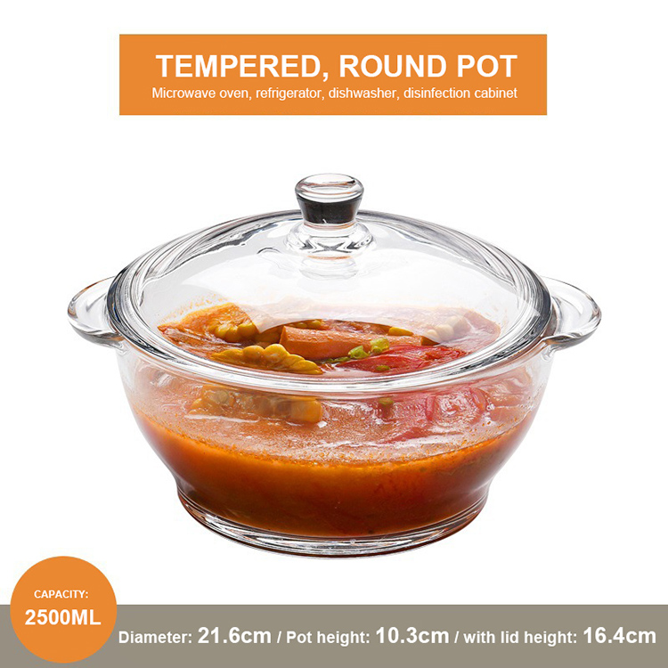 Pot trempé de 2,5 litres BJ118-3