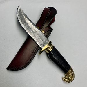Làm bằng tay Damascus thép ngoài trời dao độ cứng cao đa chức năng cố định lưỡi cho tự vệ cắm trại sắc nét trái cây dao gỗ - Product Image 4