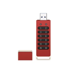 Crittografia codice di passaggio dati bloccato in metallo rosso Usb Flash Drive 32gb 64gb 128gb, USB3.0 ad alta velocità crittografato USB Pen Drive - Product Image 1