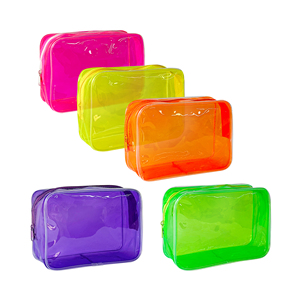 Customized Large Capacity Clear PVC <strong>Makeup</strong> Organizer <strong>Cheap</strong> Travel Cosmetic <strong>Case</strong> with Zipper &amp; Colored Custom Logo - Product Image 2