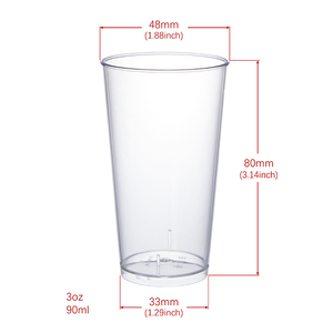 明宇3盎司透明圆杯，用于品尝甜点和汤汁可重复使用的塑料杯PS材料 - Product Image 1