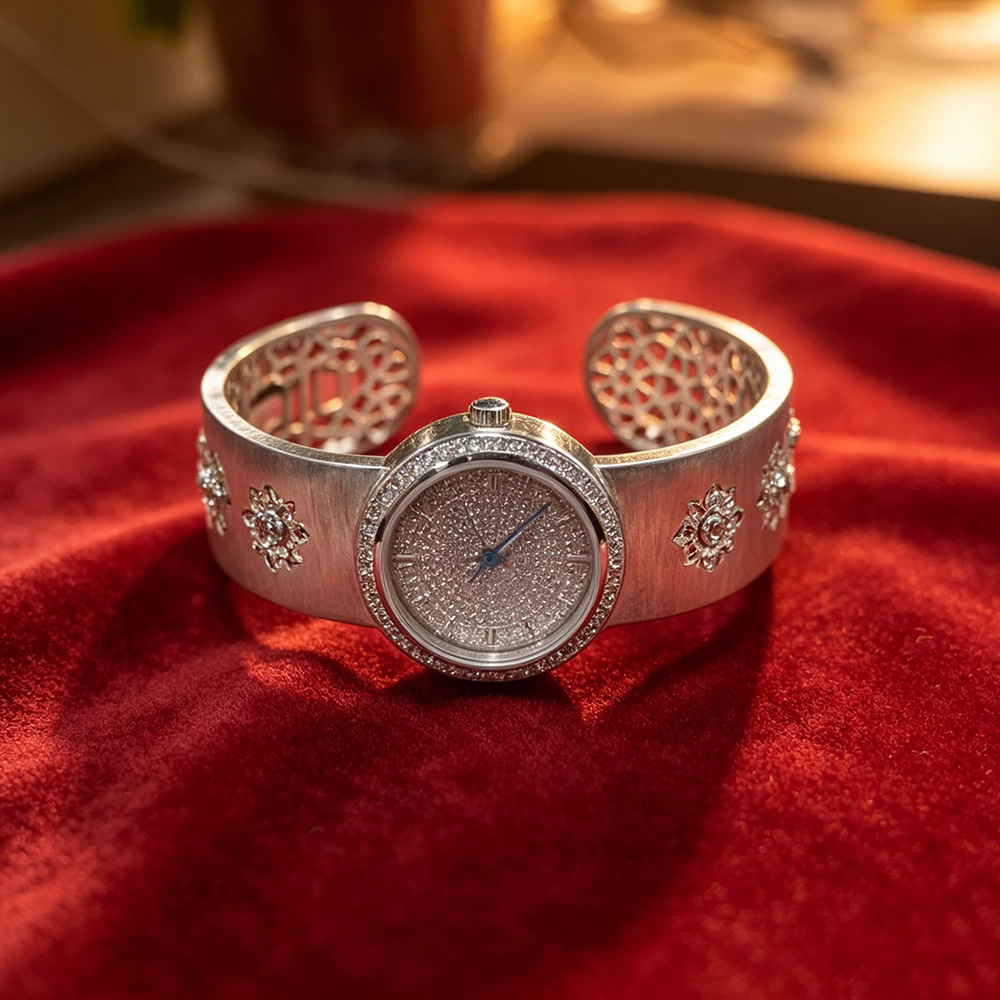 Silver starry sky watch