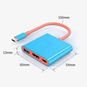 3合1扩展转换器类型3合1 USB C集线器，带高清电视 + USB 3.0 + usb-c 3端口 - Product Image 2