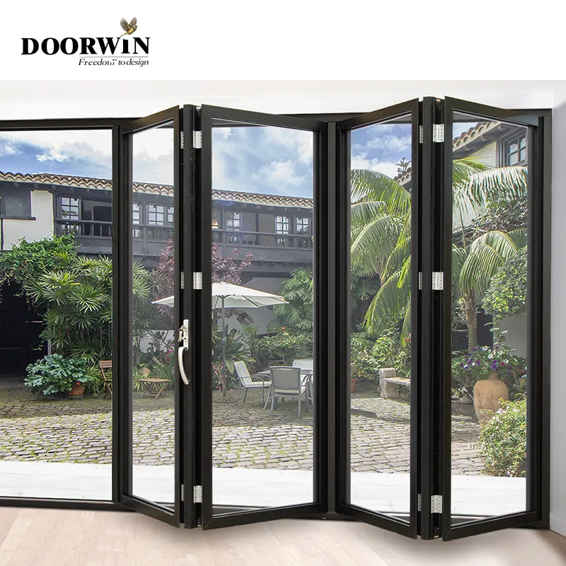 DOORWIN-puerta de entrada de aluminio plegable, NFRC AS2047, estándar, interna, externa, plegable, para balcón y patio, venta al por mayor