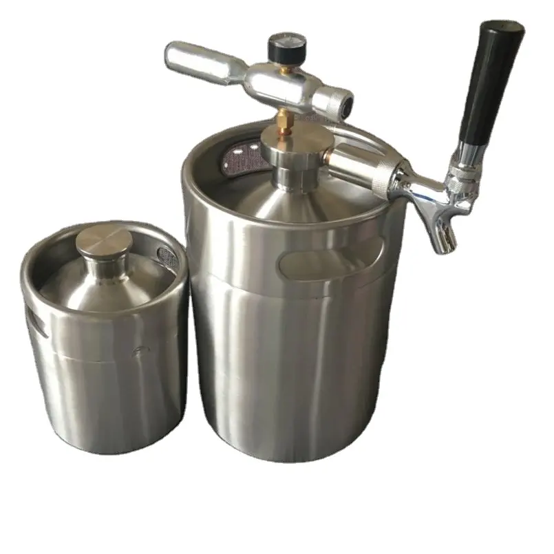 Barril de cerveja pequeno, jarro vertical para barril de cerveja, adaptador de acoplador para barril, barril de chopp, aço de 20 litros, ideal para uso doméstico