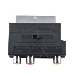 <strong>Scart</strong> Male Plug <strong>to</strong> 3 <strong>RCA</strong> Female <strong>Adapter</strong> AV TV Audio Video <strong>Adapter</strong> With S-Video Port DVD Recorder <strong>Input</strong> <strong>Output</strong> Switch Connector - Product Image 3
