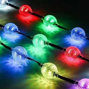 30 Pixels/Set <strong>23mm</strong> Addressable RGB 3D <strong>LED</strong> Pixel Ball Light DC12V WS2811 IC 2LEDs/0.48W IP68 Clear/Black Wire 3 Core XConnect - Product Image 5