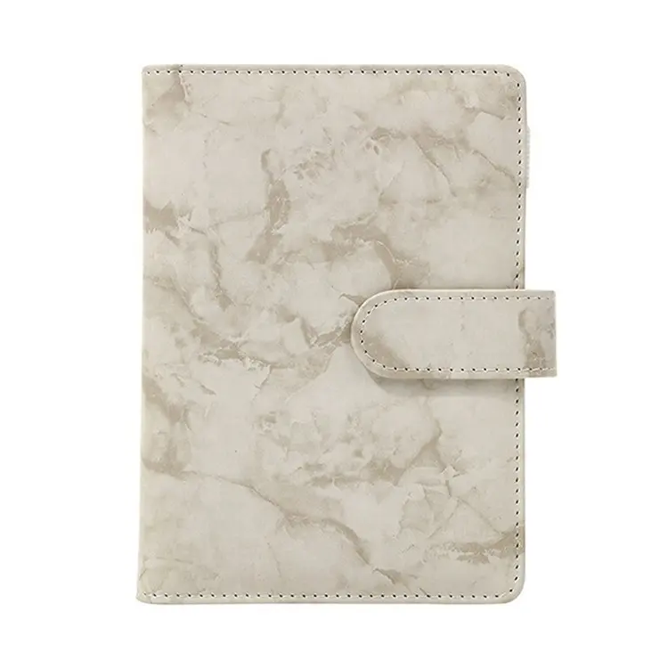 Marble Cover A6 Loose-leaf Binder Budget Notebook Leather PU Loose Spiral Notebook Cash Budget Card Journals