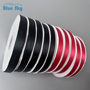 Lazo de cinta satinada impreso personalizado para lazo elástico caja de regalo embalaje papel de regalo de color cinta de satén para bricolaje - Product Image 5