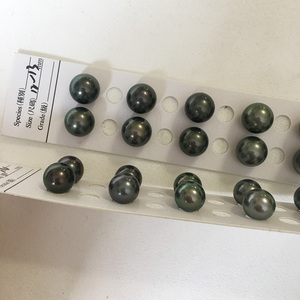 卸売DIYタヒチ梨ビーズ12-13mm高光沢AAA完璧な自然黒海塩真珠欠陥の少ないルースパール