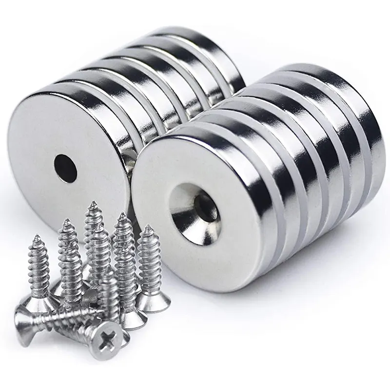 Grosir koin Neodymium Magnet daya tinggi Magnet bulat Super N52 Disc Magnet bumi langka dengan lubang