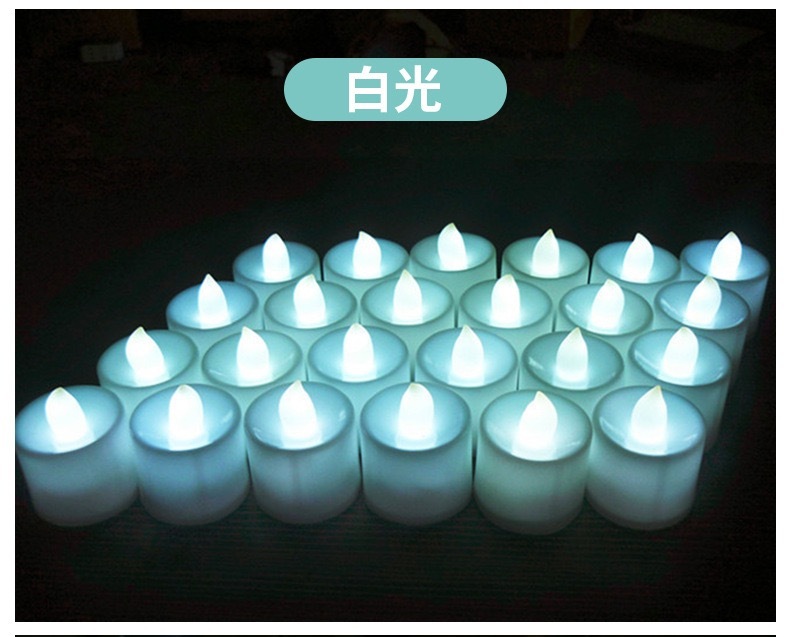 White candle with white light