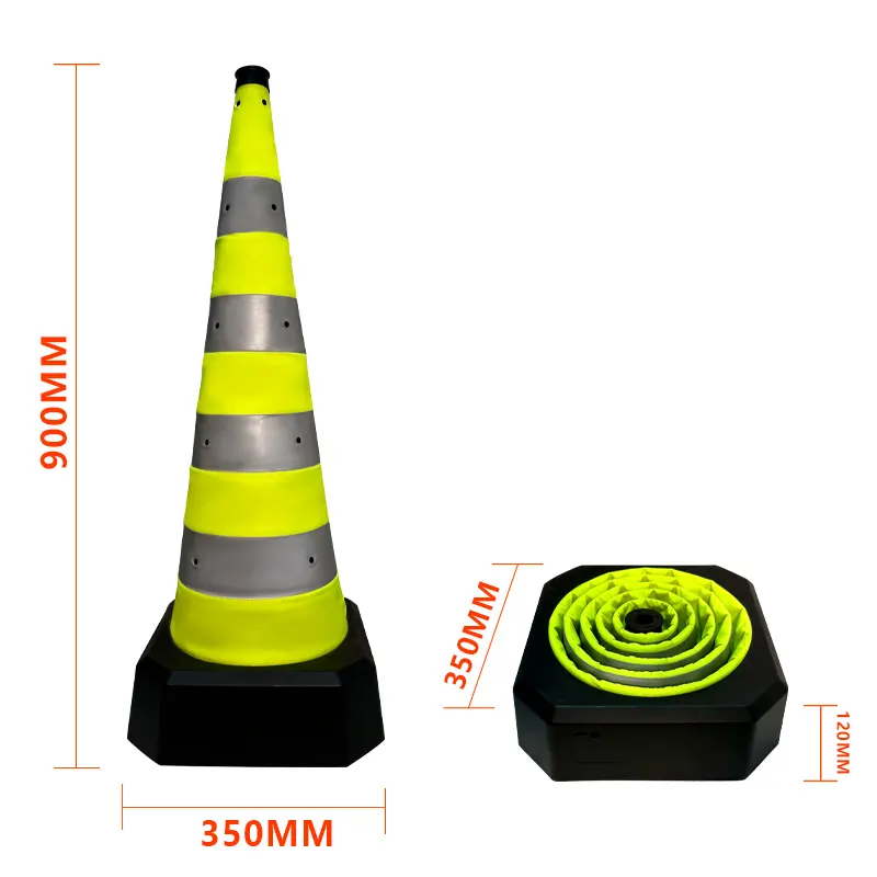 36 inch di động roadblock cam PVC phản xạ đường nón phản xạ 900 mm an toàn Sụp Đổ nón
