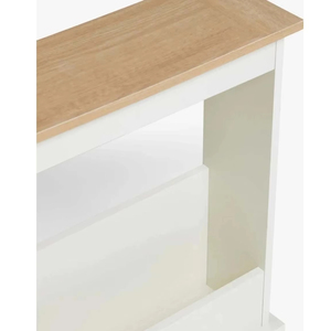 Mesa auxiliar Simple multifuncional blanca de madera de construcción robusta, mesa de centro de 2 capas para dormitorio y sala de estar - Product Image 2