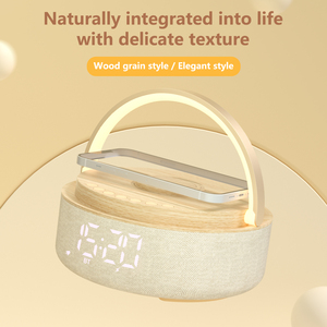 2024 New Multifunction 4 in 1 <strong>Bluetooth</strong> <strong>Speaker</strong> with 15W Wireless Charger LED Light Time Clock FM Radio for Outdoor Home - Product Image 4