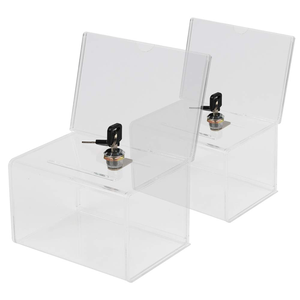 Kilit ve işaret tutucu ile bağış toplama için çoklu kullanım açık oylama ve çekiliş kutusu akrilik bağış kutusu - Product Image 5