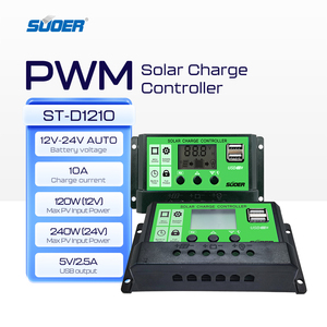 Suoer Интеллектуальный Солнечный PWM-Контроллер заряда с ЖК-дисплеем Smart 12V 24V 10A солнечное зарядное устройство - Product Image 5