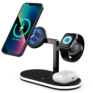 5 in 1 kablosuz şarj istasyonu manyetik hızlı şarj 5in1 15W dokunmatik gece işık ile Apple iPhone için - Product Image 2