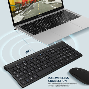 Teclado inalámbrico de 2,4G para ordenador portátil, conjunto de ratón y teclado con tijeras para Windows, tamaño completo - Product Image 2