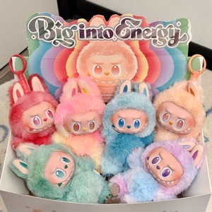 Original Popmart V3 Big Into Energy Labubu peluche colgante caja ciega V1 V2 emocionante Macaron el monstruo llaveros con código - Product Image 3
