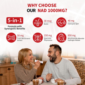Resverdna l, Quercetin, CoQ10, biyotin hücresel enerji, DNA onarımı ile 1000mg NAD + ek sıvı 850mg Nicotinamide Riboside - Product Image 4