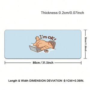 Cute Cat <strong>Mouse</strong> Pad With Anti-Slip Base, &quot;I'm OK Cat&quot; Design for Office &amp; Home <strong>Use</strong>, Fits Laptops, <strong>Computers</strong>, and <strong>Keyboards</strong> - Product Image 2