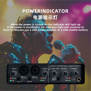 GAX-MD23 USB音频接口通用音频接口，用于电脑音乐电脑录制和播客，48v幻像电源 - Product Image 5