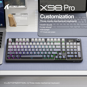 Attack Shark X98pro Junta intercambiable en caliente de tecla completa RGB Programación personalizada Tres modos Gamer Gaming Teclado mecánico - Product Image 4