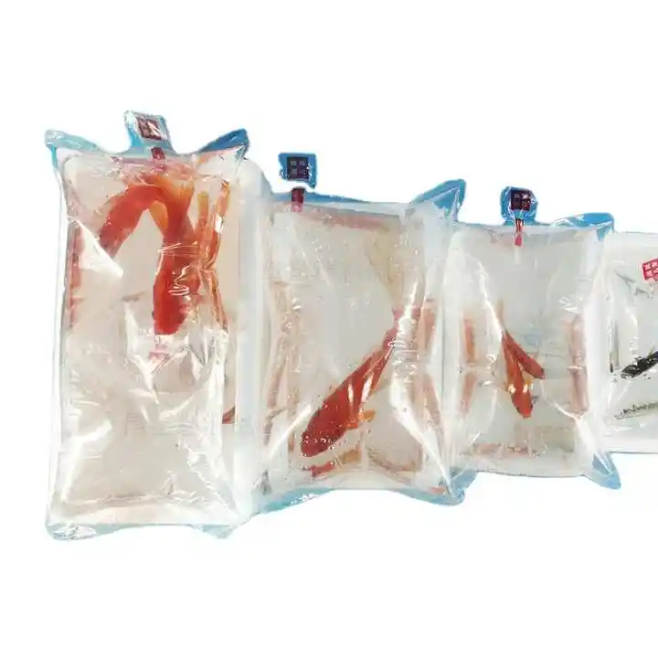 Bolsas de transporte de peces de acuario de polietileno transparente personalizado, bolsa de embalaje de envío de peces vivos, bolsas de plástico para transporte de peces