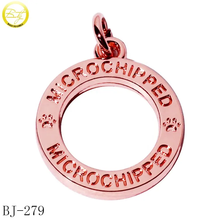 Oro rosa piccolo ciondolo che fanno custom timbrato tag gioielli in oro logo della collana di fascini accessori